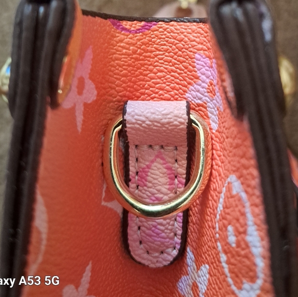 Womens Iconic Sunrise Pastel Floral Design Coated Canvas Crossbody/ Tote - Picture 5 of 11